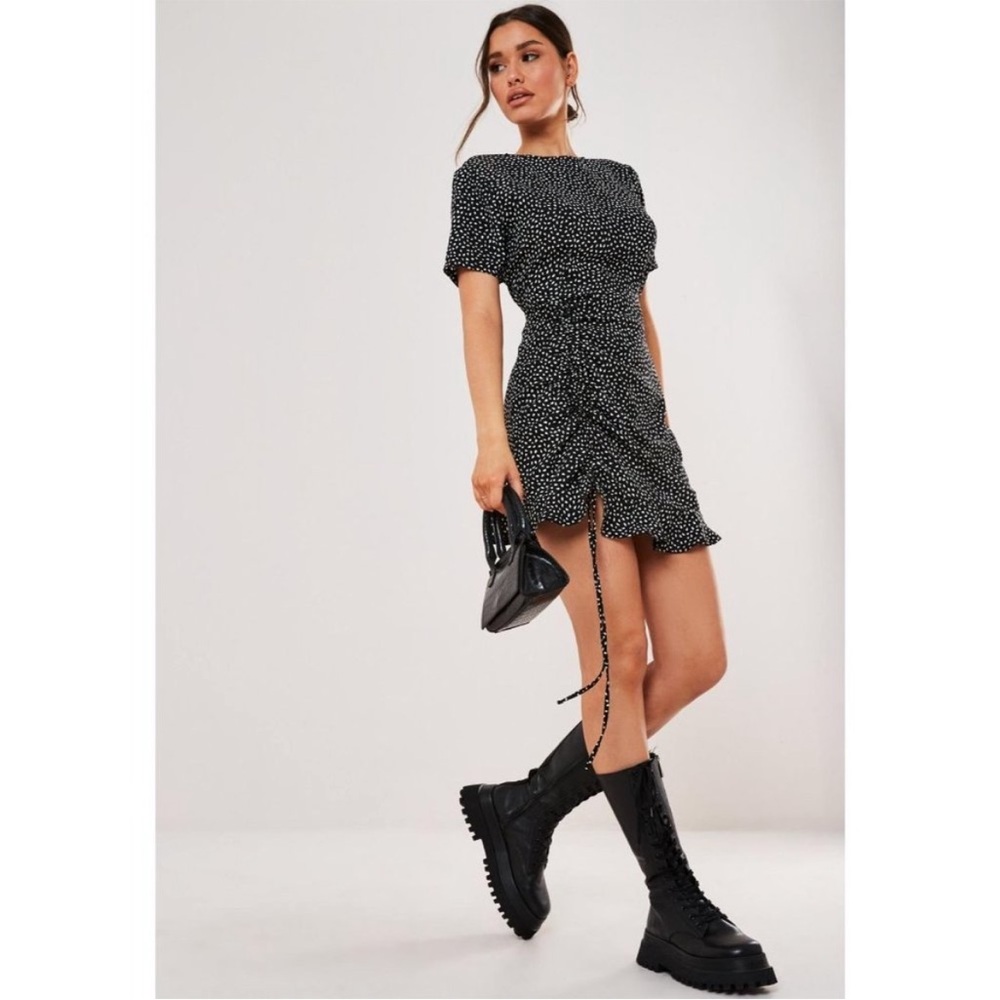 Ruched Ruffle Dress - Picture 4 of 11